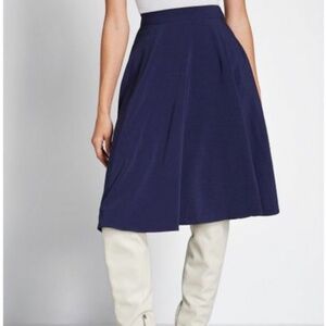 Modcloths just sway this way a-line skirt in navy blue with pockets (2X)